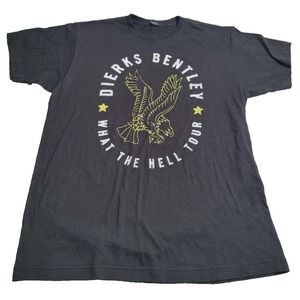 Dierks Bentley What the Hell Tour 2017 Tultex Black Short Sleeve Concert Tee L